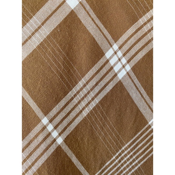 Uniqlo Brown/White Plaid Side Slit Blouse - Picture 7 of 7